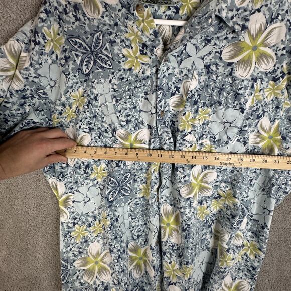 Billabong Shirt Mens Extra Large Blue Green Floral Hawaiian Aloha Short Sleeve - Picture 6 of 10